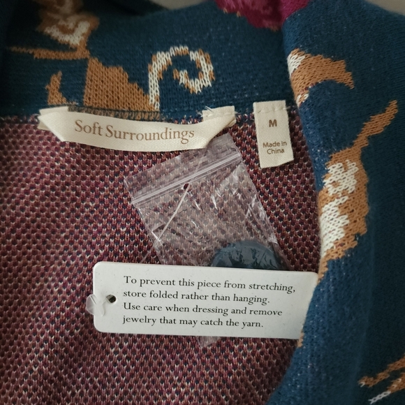 Soft Surroundings Longline Knit Cardigan In Floral Fairy Glen - Picture 6 of 10